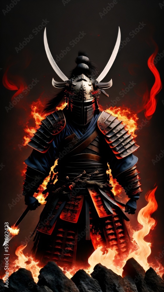 Samurai On Fire Phone Wallpaper Samurai On Fire Phone Wallpaper
