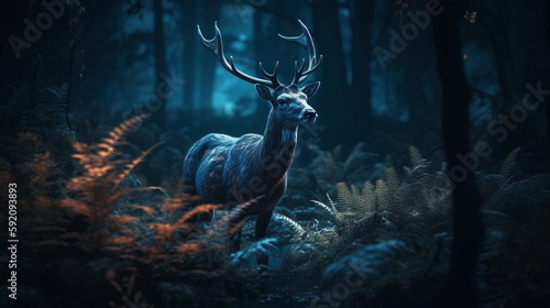 deer in the woods.generative ai