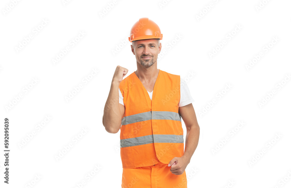 successful man engineer on background. photo of man engineer wearing reflective vest successful man engineer on background. photo of man engineer wearing reflective vest