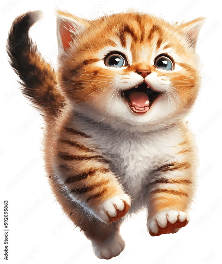 cute round faced cat with a smile, isolated, ai art cute round faced cat with a smile, isolated, ai art