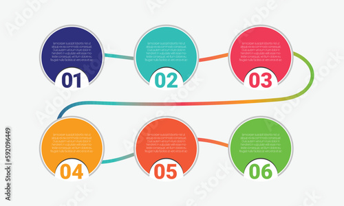 Gradient colorful circular diagram infographic vector design