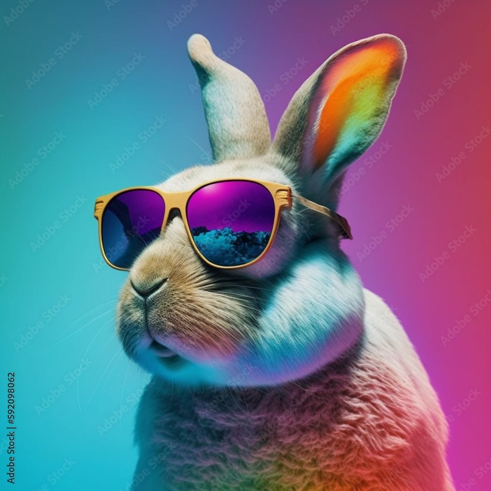 Easter bunny with sunglasses (ai generated)