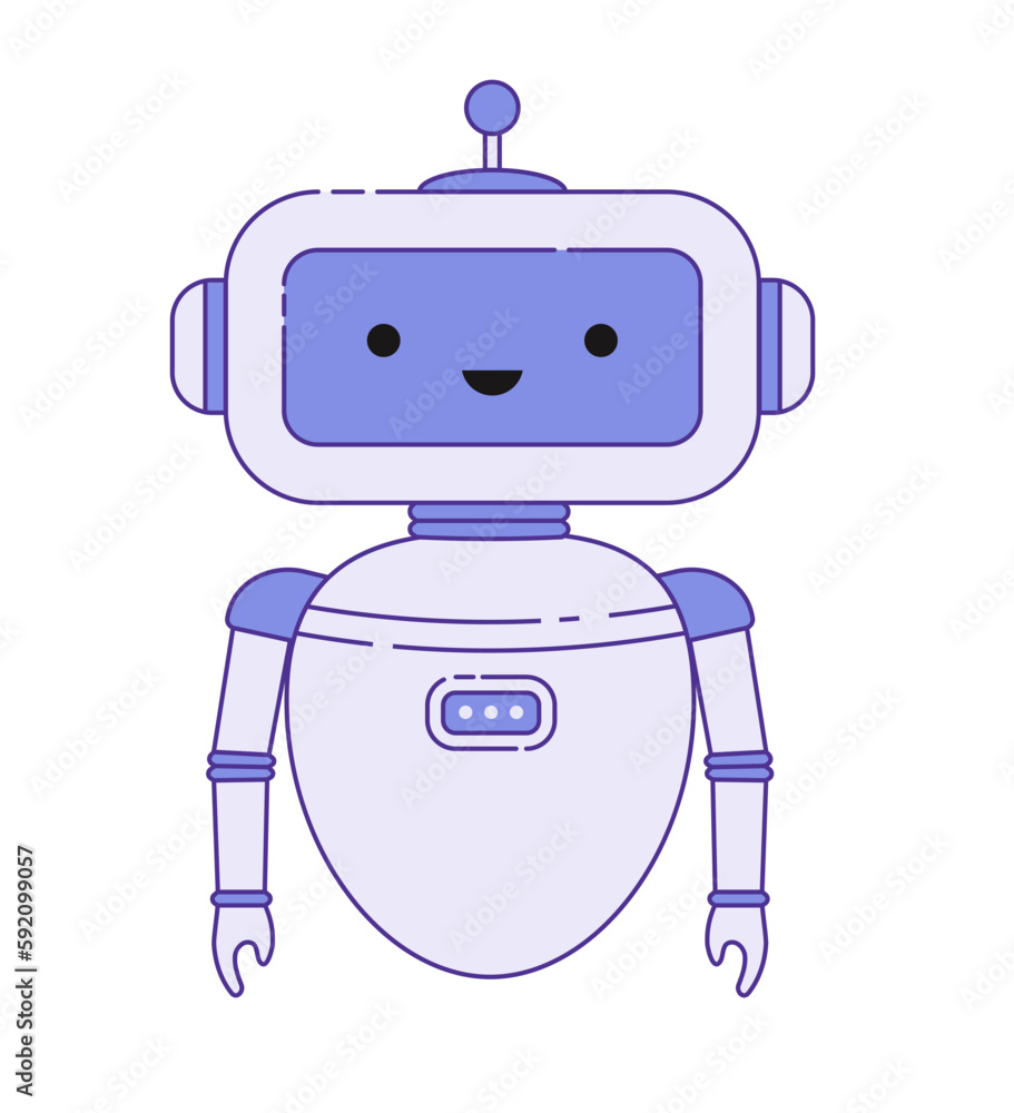 Chat bot concept in line style. AI virtual assistant. Dialog help service. Mobile application chatbot. Flat vector illustration Chat bot concept in line style. AI virtual assistant. Dialog help service. Mobile application chatbot. Flat vector illustration