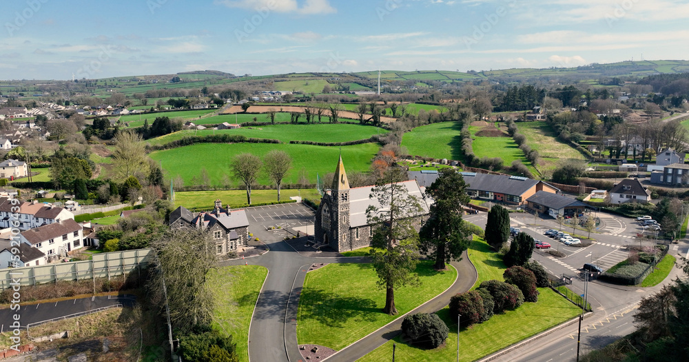 Aerial photo of Church of Blessed Virgin Mary Immaculate Portglenone Northern Ireland