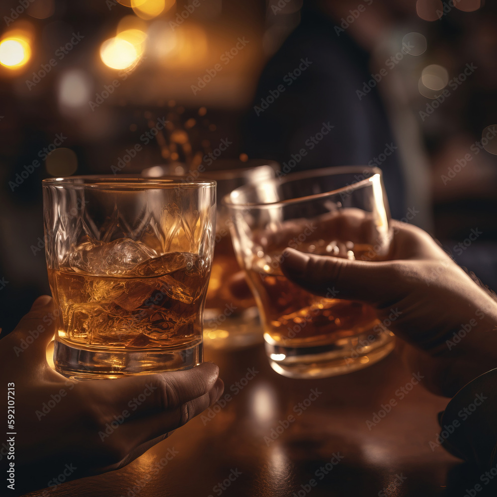 glass of whiskey. generative AI glass of whiskey. generative AI