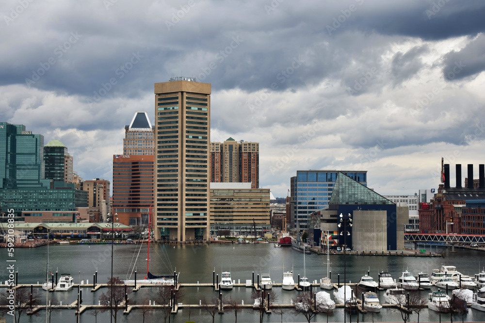 Perspective of Baltimore Inner Harbor from Federal Hill