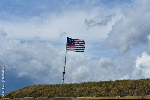 American flag at Fort McHenry in Baltimore, MD photo