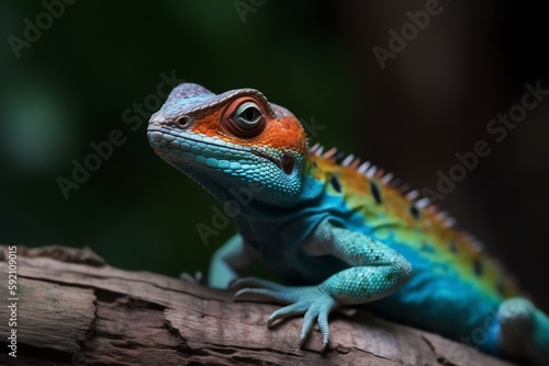 Close up photo of lizard, generative ai © Outkast