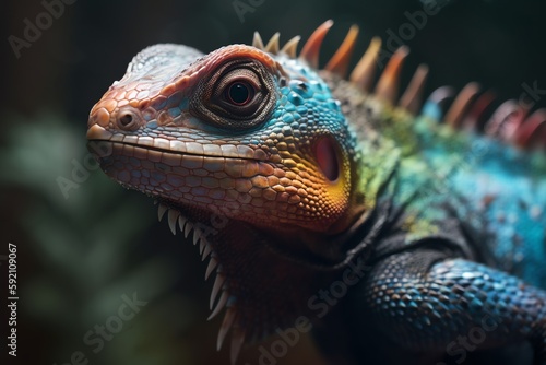 Close up photo of lizard, generative ai © Outkast