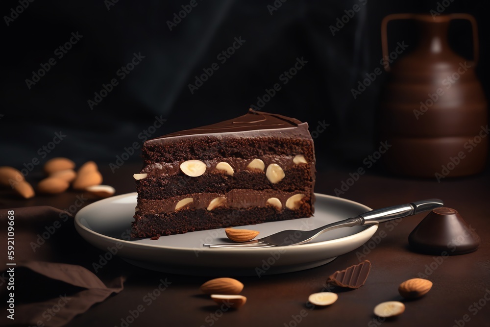 Photo a chocolate lava cake generative ai