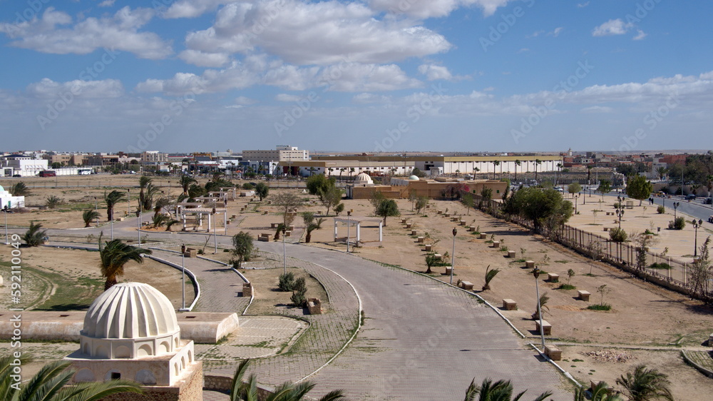 Park around the Aghlabid Basins in Kairouan, Tunisia