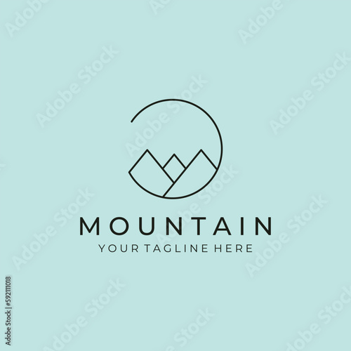 line art minimalist mountain logo inspirations