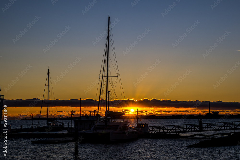 sunrise at the marina