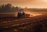 tractor in the field created with Generative AI technology