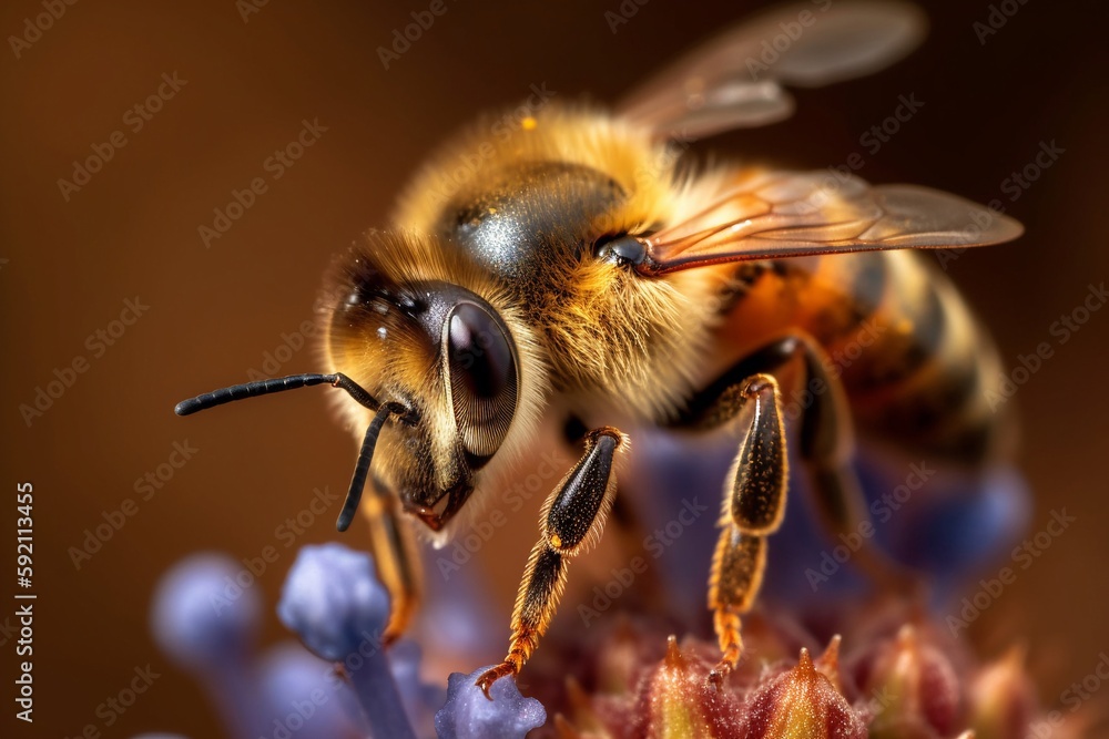 macro photo bee on a flower macro photo bee on a flower