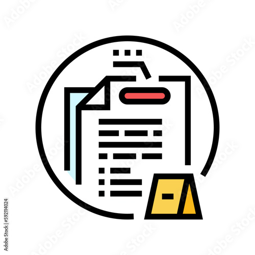 documentary evidence crime color icon vector illustration