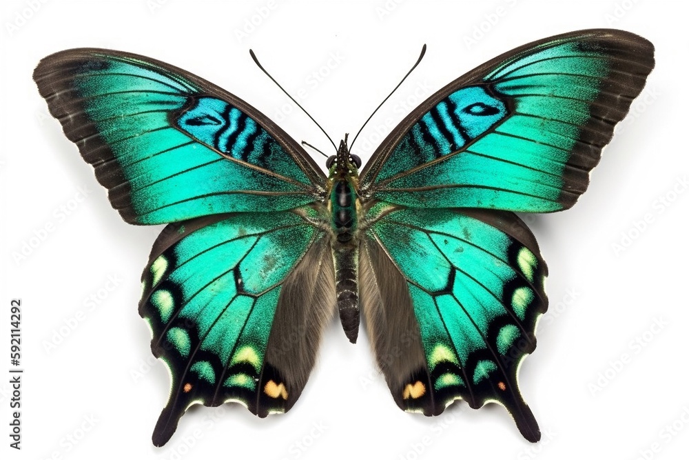 Fototapeta premium Preserved beautiful butterfly isolated on white