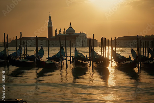 venice city grand canal, holiday theme created with Generative AI technology © Robert Herhold