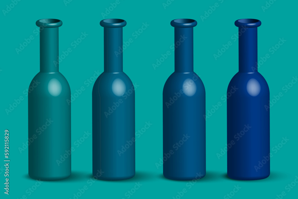 Realistic bottles. Graphic design. Vector illustration. Realistic bottles. Graphic design. Vector illustration.