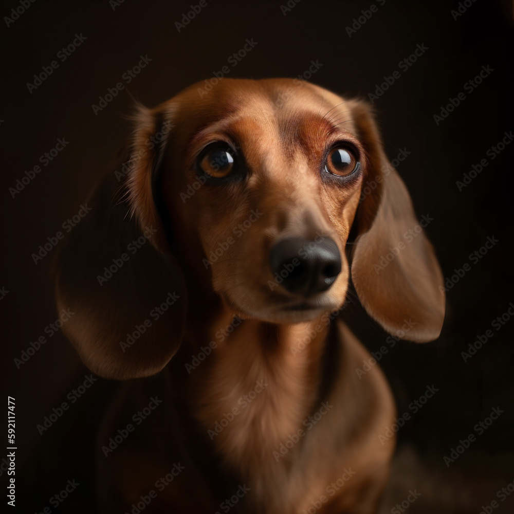 Illustration of A Short Haired Dachshund