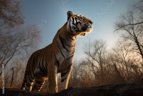 portrait of a tiger on the forest