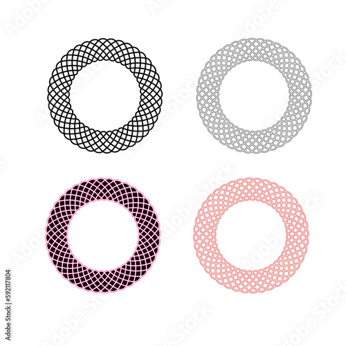 5 Strand Braid Circle Ink Mesh Round Pattern