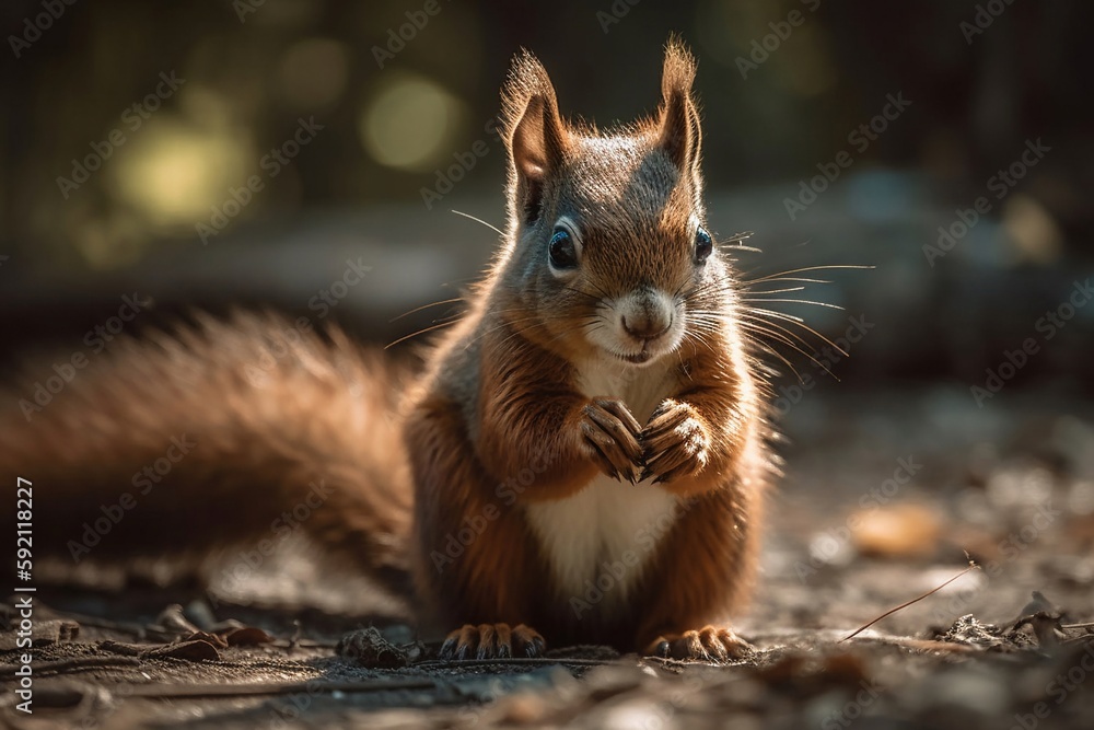 red squirrel on the forest red squirrel on the forest