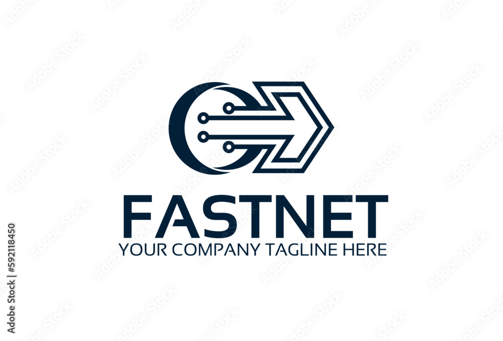 Fototapeta premium fast internet technology logo