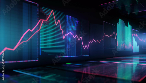 Wallpaper Mural Futuristic financial trading chart Torontodigital.ca