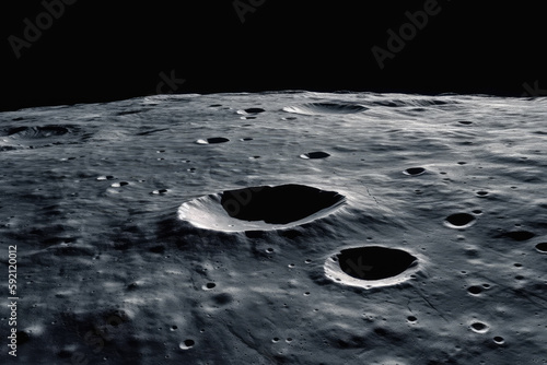 the moon in the space created with Generative AI technology