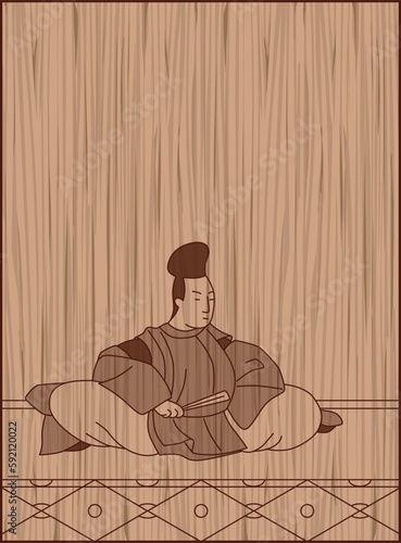木彫り風百人一首　左京大夫顕輔
