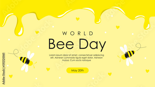 world bee day banner template