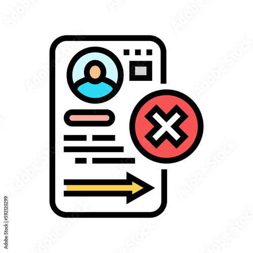 request closed color icon vector illustration