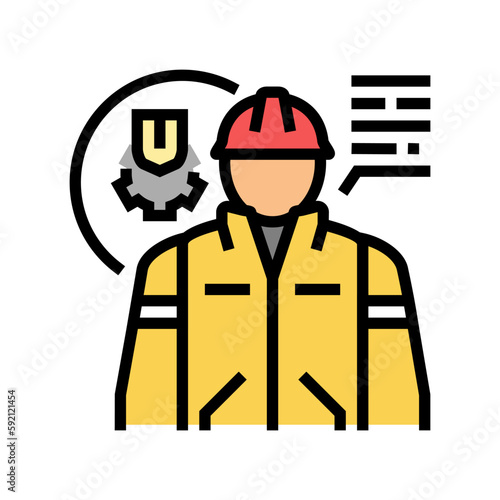 regulator scientist worker color icon vector illustration © vectorwin