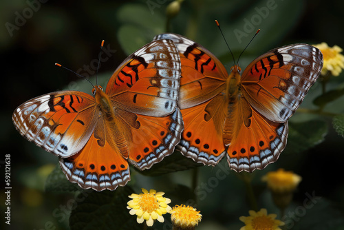 butterfly on flower created with Generative AI technology