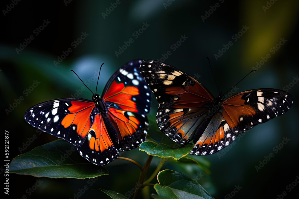 Fototapeta premium butterfly on flower created with Generative AI technology