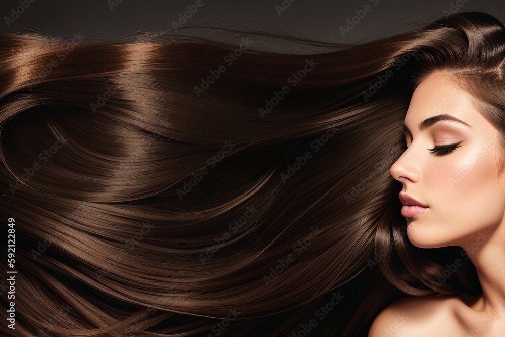 Long healthy hair, generative ai Long healthy hair, generative ai