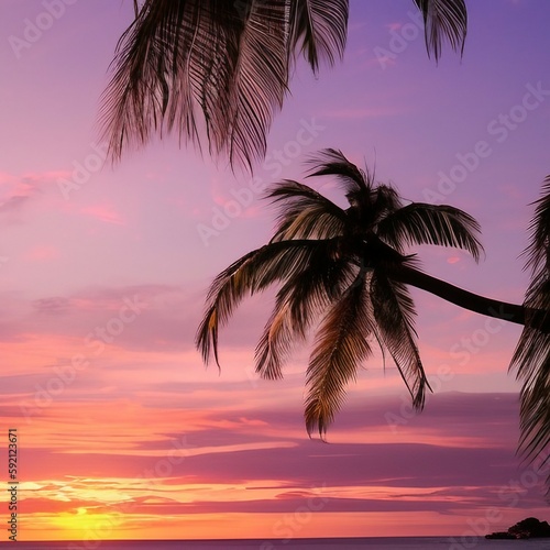 Palm Trees on the Beach AI Generated