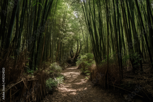 footpath in the bamboo forest