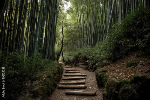 footpath in the bamboo forest