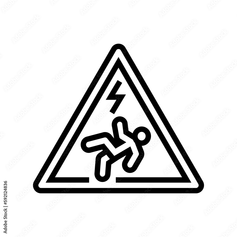 hazard electricity line icon vector illustration hazard electricity line icon vector illustration