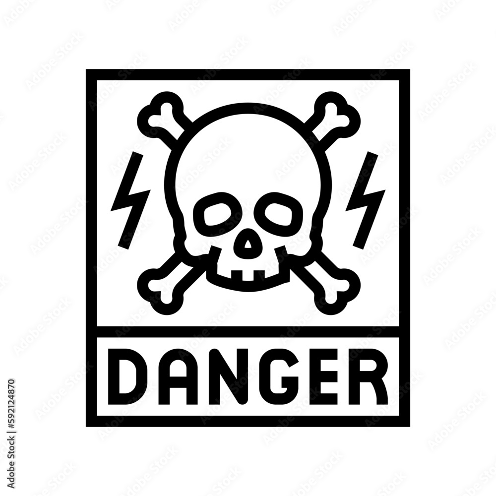 Fototapeta premium dangerous electricity line icon vector illustration