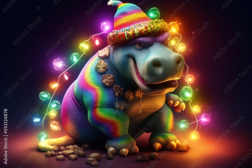 Hippo Dance Music Party Goer Having Fun Generative AI Hippo Dance Music Party Goer Having Fun Generative AI