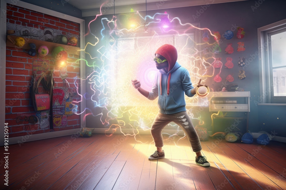 Male In House Dance Music Party Goer Ready To Dance Generative AI Male In House Dance Music Party Goer Ready To Dance Generative AI