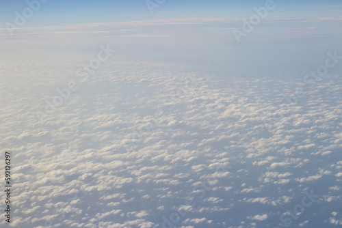 a Cloud formations seen from the plane