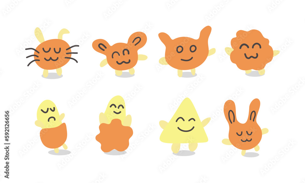 Obraz premium Set animal doodle icon illustration