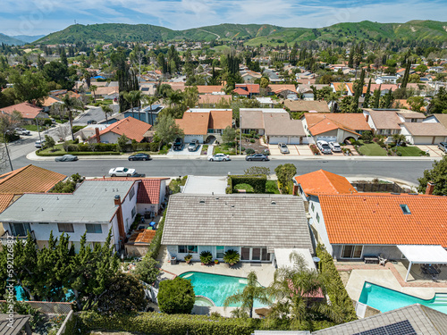 Aerial View of a Suburban Southern California Neighborhood