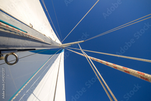 Detail of a yacht's rigging