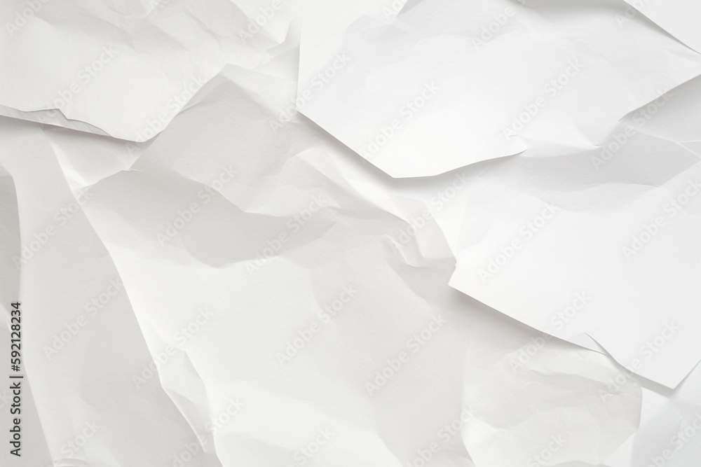 Crumpled white paper background, Generative AI
Crumpled white paper background, Generative AI