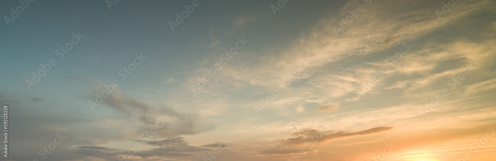 dramatic sky panorama of sunset. sky background